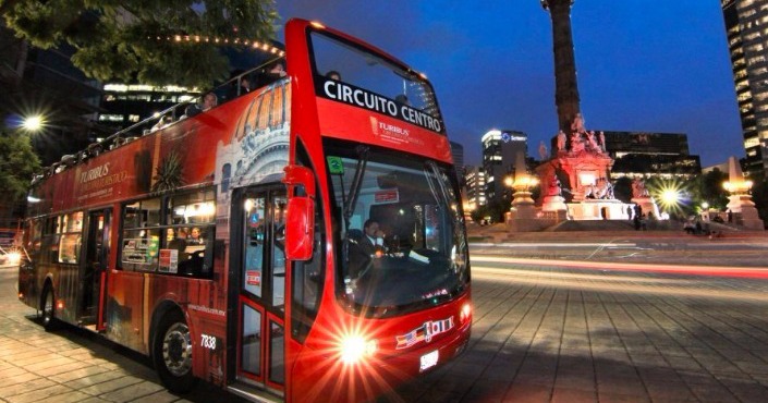 red tour bus mexico city